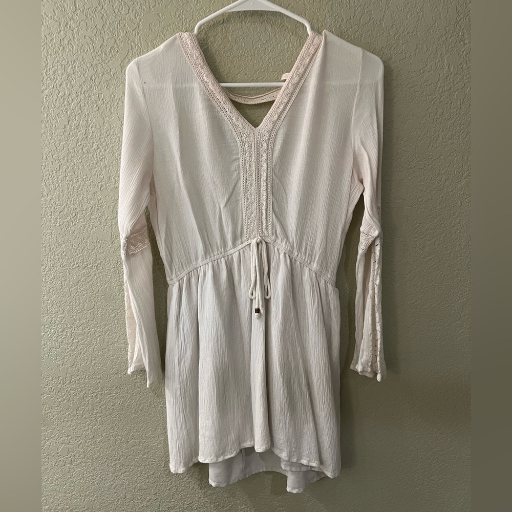 M long bell sleeve mini dress beach/pool cover up